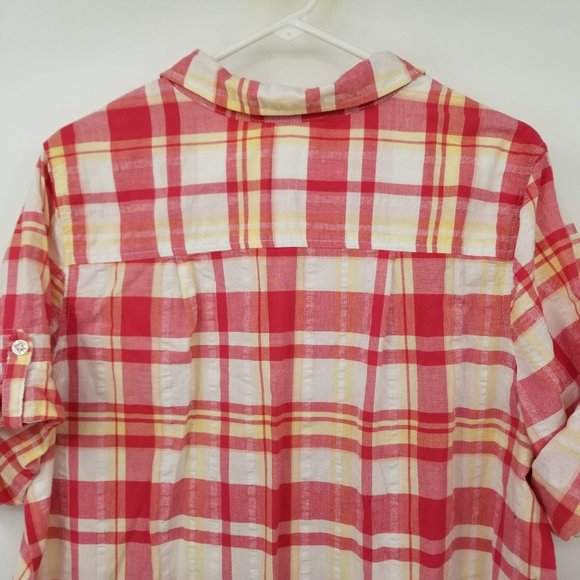 Woman Within Plaid Women's Short Sleeved Button Down Shirt Size Large - Picture 11 of 12